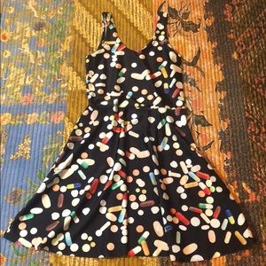 Pill print skater dress